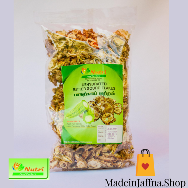 madeinjaffna.shop-Dehydrated-Bitter-Gourd-Flakes-200g-Nutri-Food-Packers