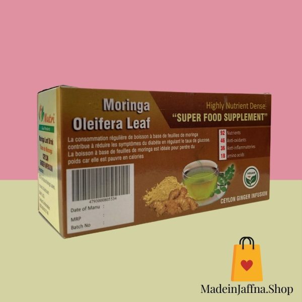 Moringa Green Tea Ginger (Tea Bag Box) - MadeinJaffna.Shop